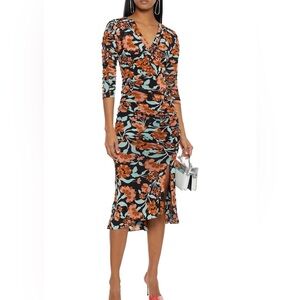 Diane Von Furstenberg Briella Ruched Mesh Dress